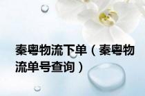 秦粤物流下单（秦粤物流单号查询）
