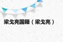 梁戈亮国籍（梁戈亮）