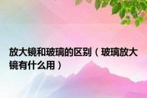 放大镜和玻璃的区别（玻璃放大镜有什么用）