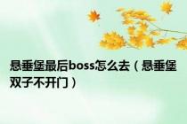悬垂堡最后boss怎么去（悬垂堡双子不开门）