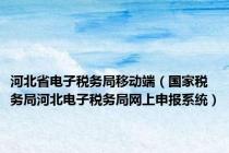 河北省电子税务局移动端（国家税务局河北电子税务局网上申报系统）