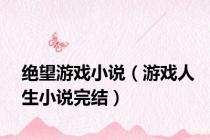 绝望游戏小说（游戏人生小说完结）