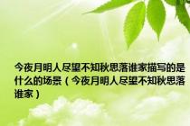 今夜月明人尽望不知秋思落谁家描写的是什么的场景（今夜月明人尽望不知秋思落谁家）