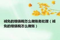 减免的增值税怎么做账务处理（减免的增值税怎么做账）