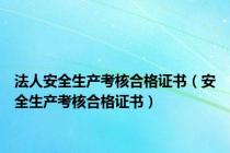 法人安全生产考核合格证书（安全生产考核合格证书）