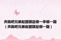 奔跑吧兄弟赵丽颖是哪一季哪一期（奔跑吧兄弟赵丽颖是哪一期）