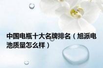 中国电瓶十大名牌排名（旭派电池质量怎么样）
