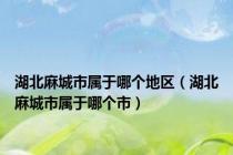 湖北麻城市属于哪个地区（湖北麻城市属于哪个市）