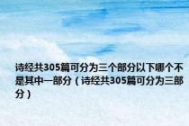 诗经共305篇可分为三个部分以下哪个不是其中一部分（诗经共305篇可分为三部分）