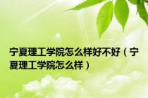 宁夏理工学院怎么样好不好（宁夏理工学院怎么样）