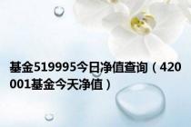 基金519995今日净值查询（420001基金今天净值）
