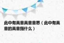 此中有真意真意意思（此中有真意的真意指什么）