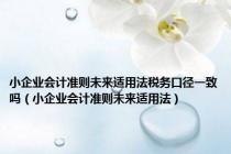 小企业会计准则未来适用法税务口径一致吗（小企业会计准则未来适用法）