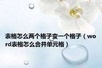 表格怎么两个格子变一个格子（word表格怎么合并单元格）