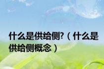 什么是供给侧?（什么是供给侧概念）