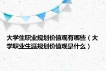 大学生职业规划价值观有哪些（大学职业生涯规划价值观是什么）