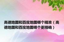 高德地图和百度地图哪个精准（高德地图和百度地图哪个更精确）