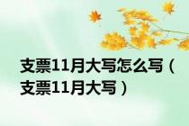 支票11月大写怎么写（支票11月大写）
