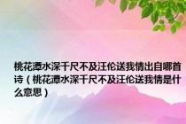 桃花潭水深千尺不及汪伦送我情出自哪首诗（桃花潭水深千尺不及汪伦送我情是什么意思）