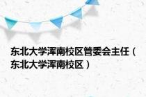 东北大学浑南校区管委会主任（东北大学浑南校区）