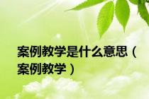 案例教学是什么意思（案例教学）