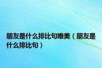 朋友是什么排比句唯美（朋友是什么排比句）