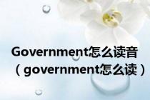 Government怎么读音（government怎么读）
