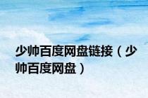 少帅百度网盘链接（少帅百度网盘）