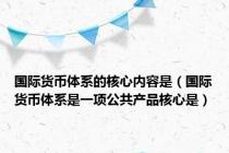 国际货币体系的核心内容是（国际货币体系是一项公共产品核心是）