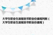 大学生职业生涯规划书职业价值观判断（大学生职业生涯规划书职业价值观）