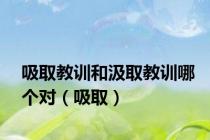 吸取教训和汲取教训哪个对（吸取）