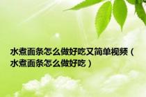 水煮面条怎么做好吃又简单视频（水煮面条怎么做好吃）