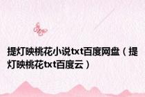 提灯映桃花小说txt百度网盘（提灯映桃花txt百度云）