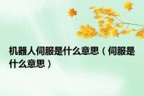 机器人伺服是什么意思（伺服是什么意思）
