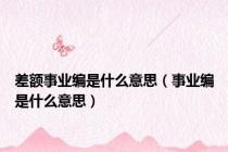 差额事业编是什么意思（事业编是什么意思）