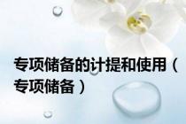 专项储备的计提和使用（专项储备）