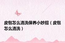 皮包怎么清洗保养小妙招（皮包怎么清洗）