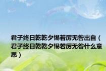 君子终日乾乾夕惕若厉无咎出自（君子终日乾乾夕惕若厉无咎什么意思）