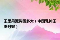 王里丹泥胸围多大（中国乳神王李丹妮）