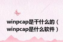winpcap是干什么的（winpcap是什么软件）