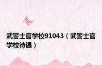 武警士官学校91043（武警士官学校待遇）