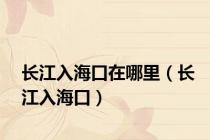 长江入海口在哪里（长江入海口）