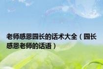 老师感恩园长的话术大全（园长感恩老师的话语）