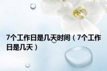7个工作日是几天时间（7个工作日是几天）