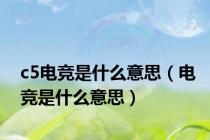 c5电竞是什么意思（电竞是什么意思）