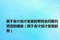 属于会计估计变更的有将合同履约进度的确定（属于会计估计变更的有）