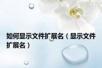 如何显示文件扩展名（显示文件扩展名）