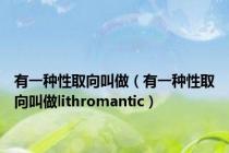 有一种性取向叫做（有一种性取向叫做lithromantic）