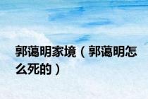 郭蔼明家境（郭蔼明怎么死的）
