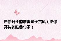 愿你开头的唯美句子古风（愿你开头的唯美句子）